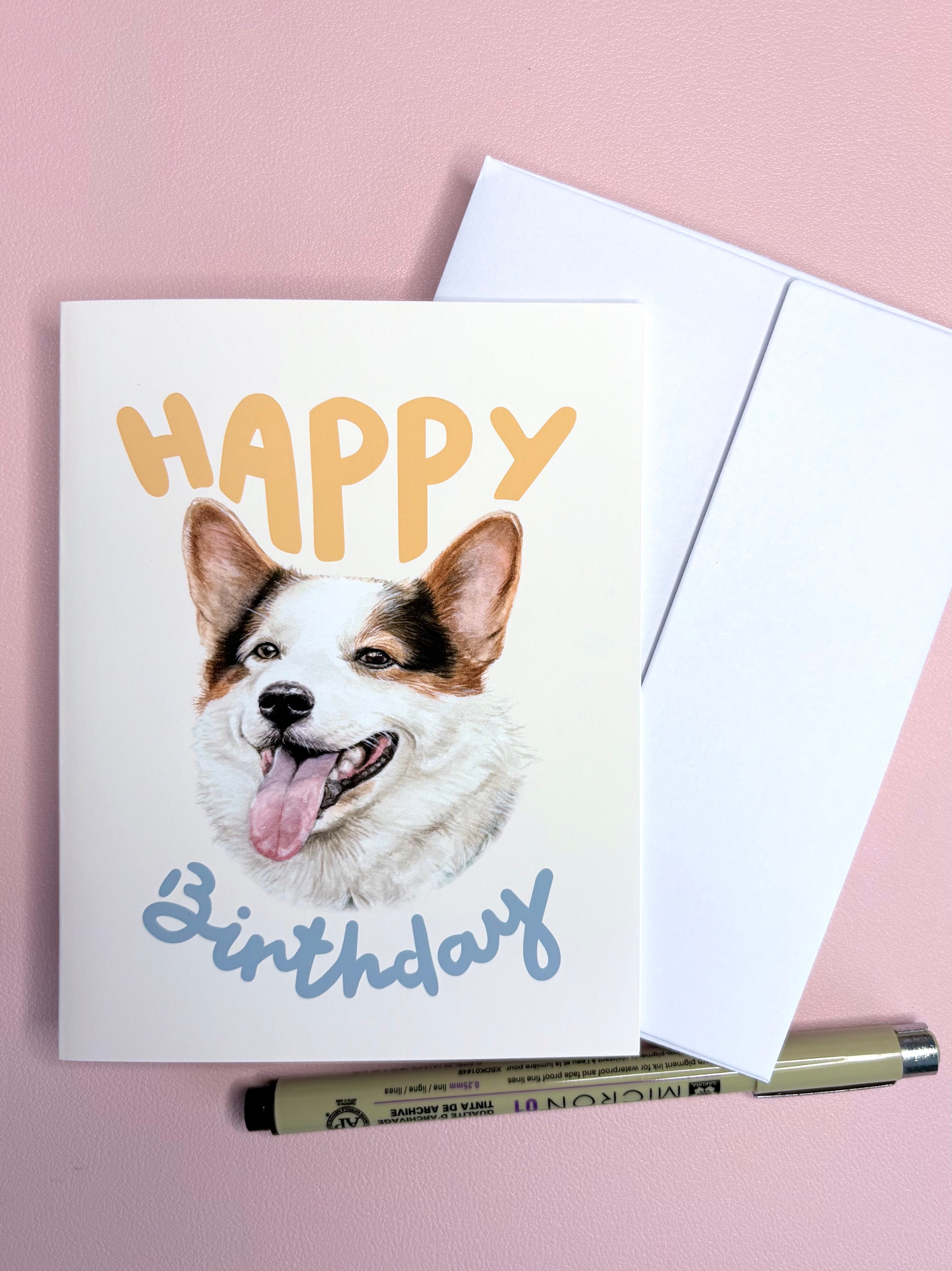Happy Birthday Corgi Greeting Card