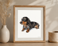 Sleeping Dachshund Original Watercolor Painting