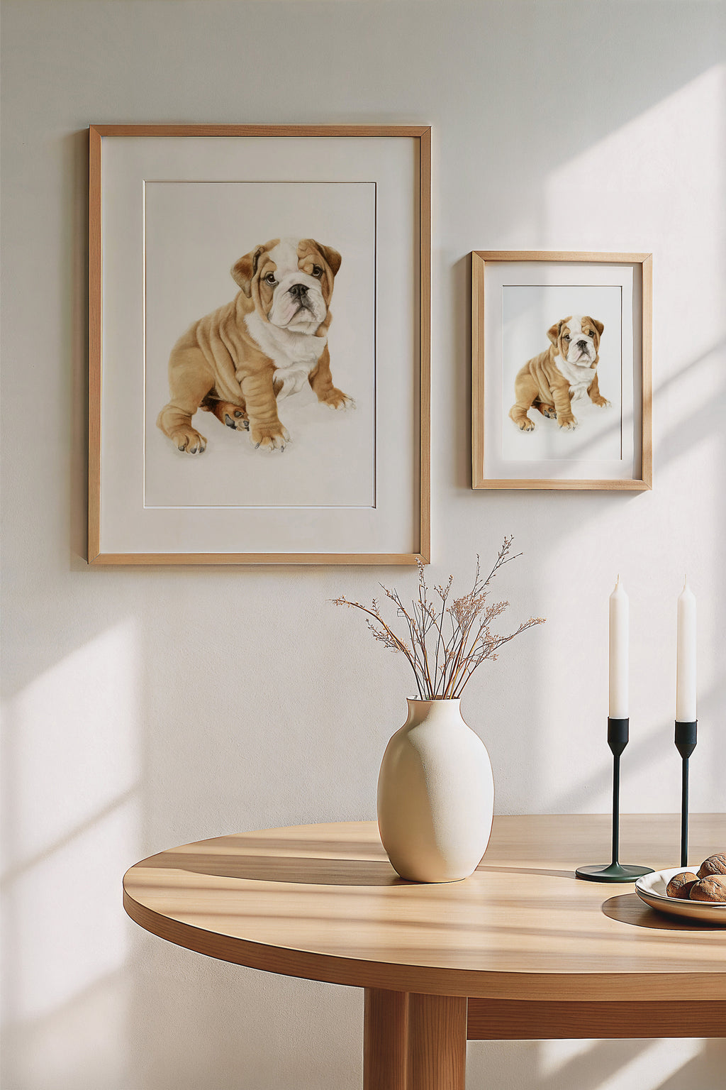 English Bulldog Puppy Art Print | Little Gentleman