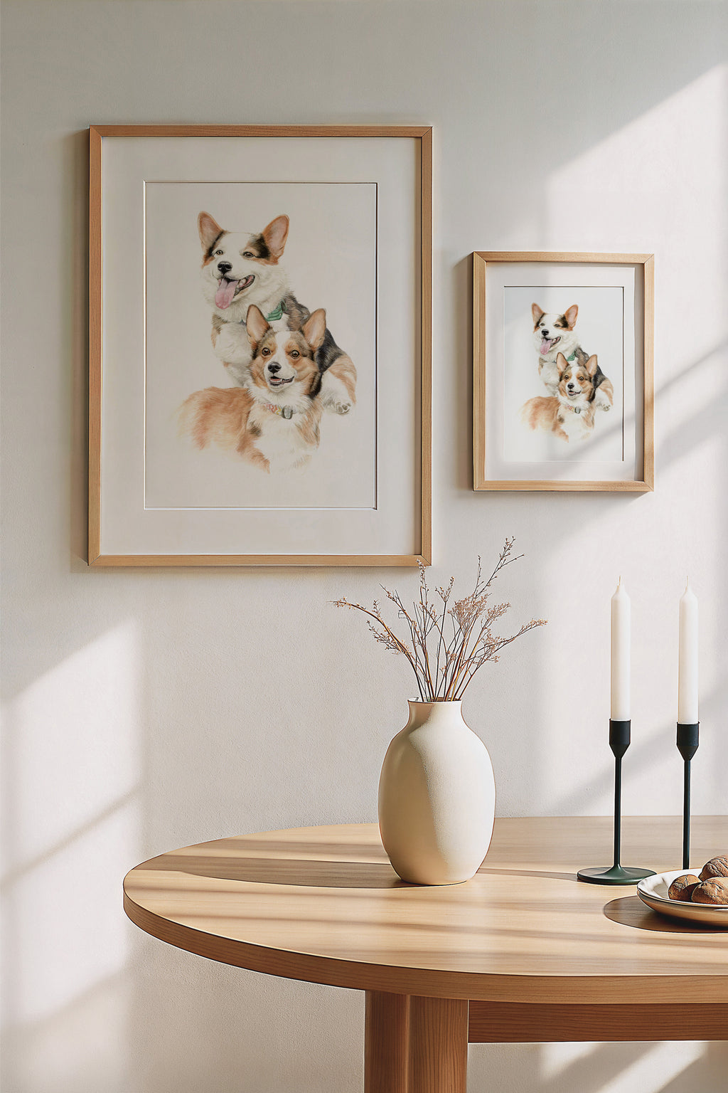 Two Corgis Art Print | Double the Joy Watercolor