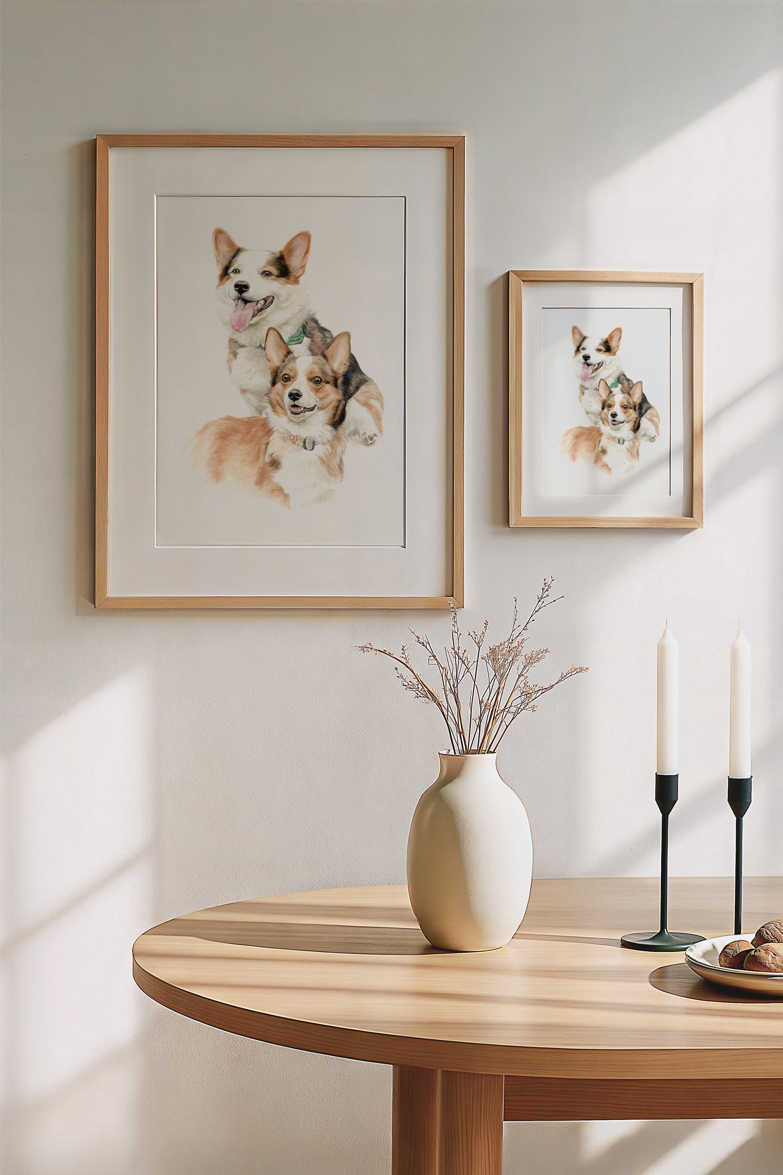 Two Corgis Art Print | Double the Joy Watercolor