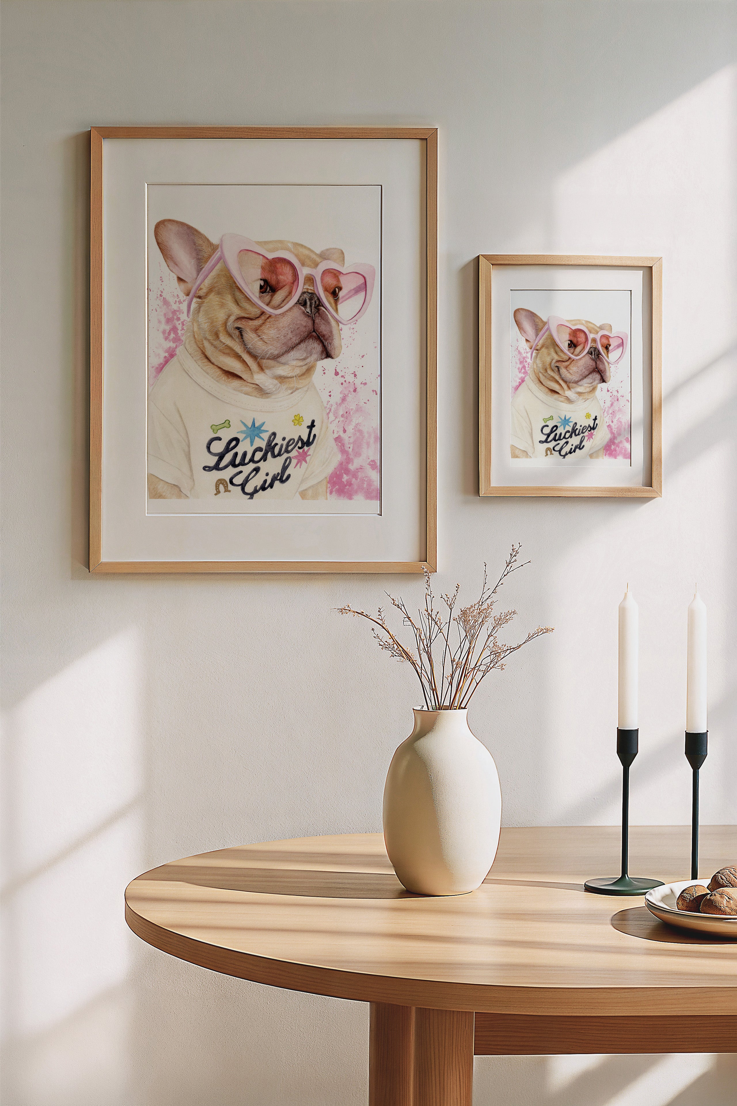 French Bulldog Art Print | Luckiest Girl Watercolor