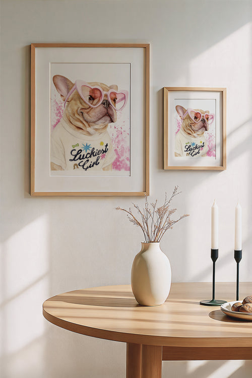 French Bulldog Art Print | Luckiest Girl Watercolor