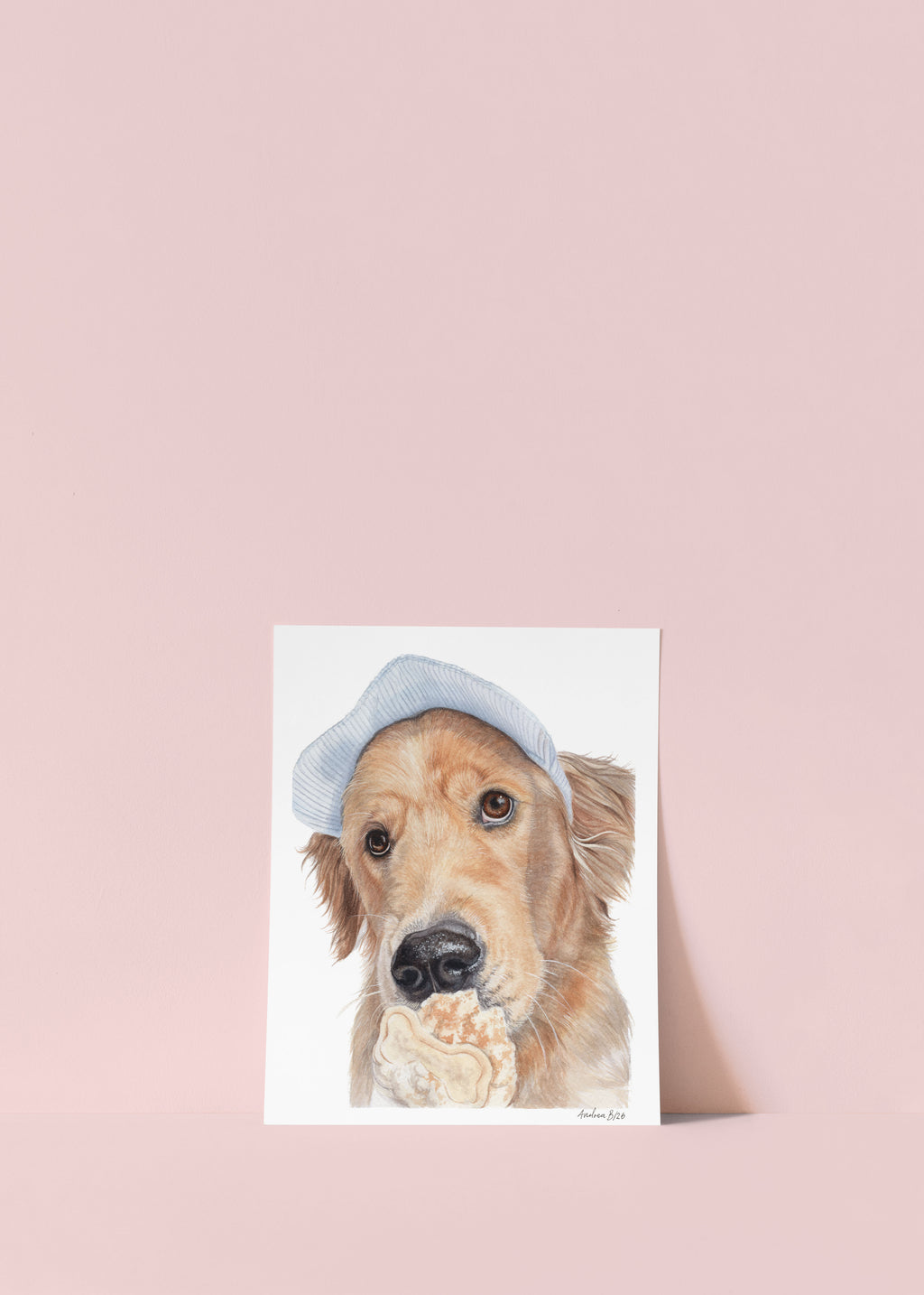 Golden Retriever Dog Eating Ice Cream Art Print | Sweet Summer