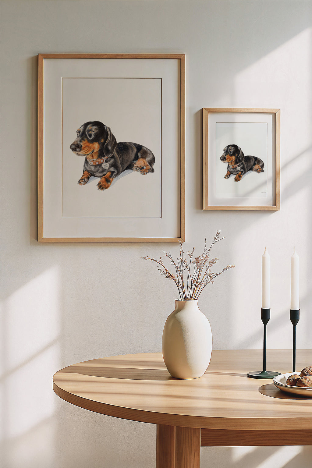 Sleeping Dachshund Art Print | Lazy Sunday Watercolor